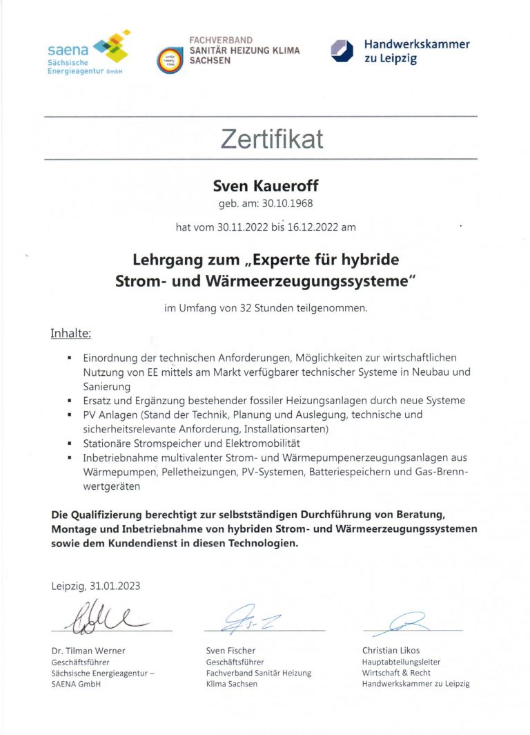 Sven Kaueroff ist Experte für hybride Strom- und Wärmeerzeugungssysteme