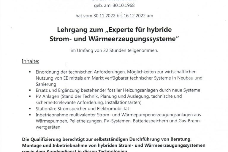 38 Hybride Wärmesysteme Sven Kaueroff ist Experte für hybride Strom- und Wärmeerzeugungssysteme