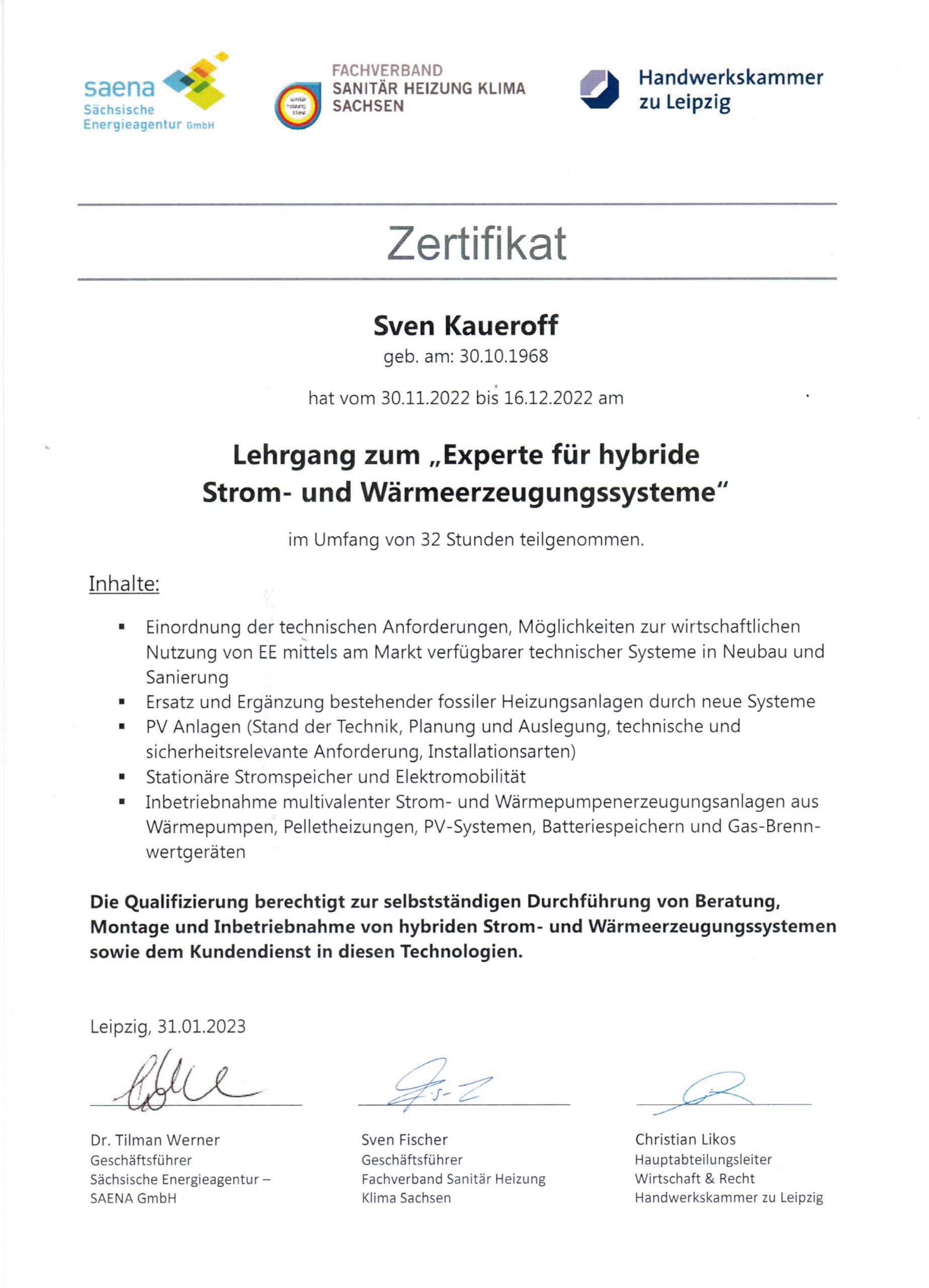 Sven Kaueroff ist Experte für hybride Strom- und Wärmeerzeugungssysteme
